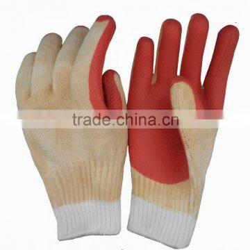 7 gauge cotton shell red rubber coated glove