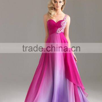 lady's one shoulder elegant cocktail party long dress