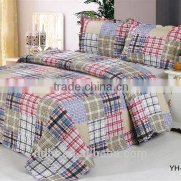 Blue Red interlaced Patchwork Bedding Sets / Patchwork Quilts