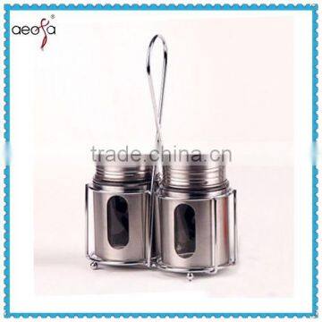 glass condiment salt and pepper sauce cruet set