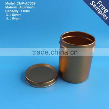 110ml Aluminium Jars For Cosmetic , 3.6oz aluminium cosmetic jars