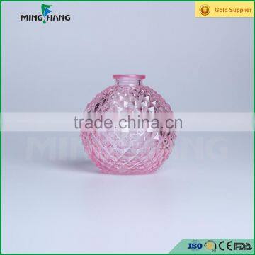 Pink color diffuser glass bottle,aroma glass bottle