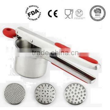 Kitchen Tools Stainless steel Potato Ricer With 3 Discs                        
                                                Quality Choice