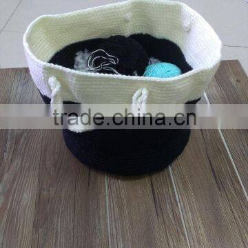 2015 Hand crochet storage baseket , crochet basket set hand