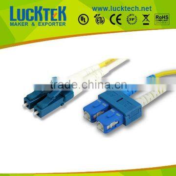 Lucktech LCSCDUPSM-1M 9/125 Yellow Duplex Single-Mode Fiber Optic Patch Cable, LC-SC, 1 Meter in Length Yellow