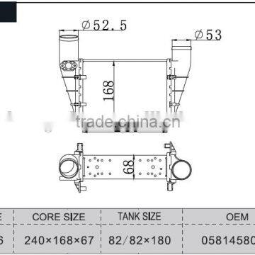 auto part intercooler core for audi A6 OE 058145805G water cooled intercooler