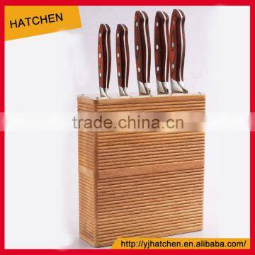 AH44 6pcs Pakka wood handle Stainless steel kitchen knife set knives