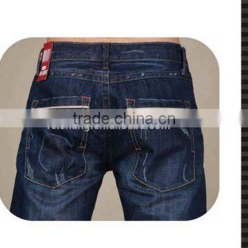 Hot Model Latest Design Wrinkled Straight Jeans Denim Jeans photo-6