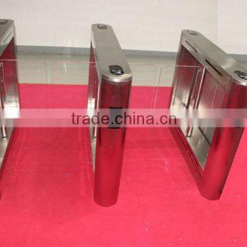 Optical Barrier-type flow control turnstile for Internal Installation with swinging glass doors