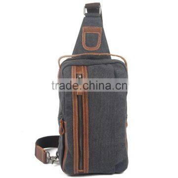 Many zipper pockets practical canvas cross body bag