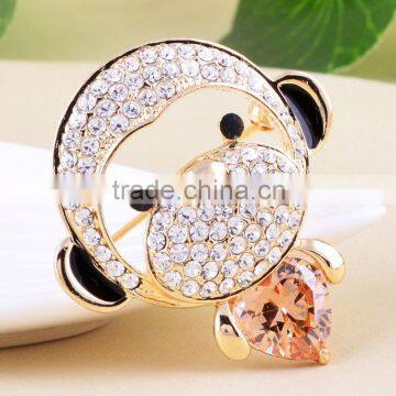 2016 new trendy Animal Brooch Crystal rhinestone cute monkey brooch