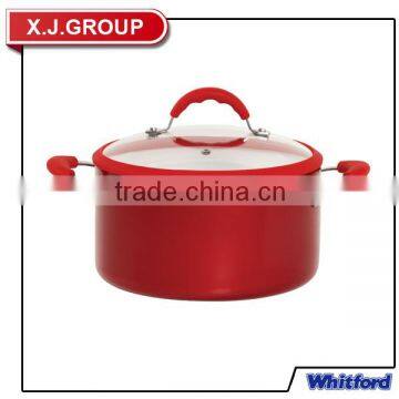 24cm red color aluminium Ceramic coating Sauce pot