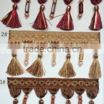 [YZLACE] Tassels Lace curtains Wholesale 11001