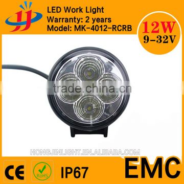 12w 4inch round led working lamp high power for motorcycle led lighting