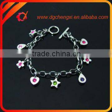 heart &star shaped charms link bracelet