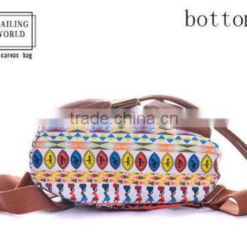 100% Factory Whole Sale Floral Fancy Ladies Canvas Backpack photo-4
