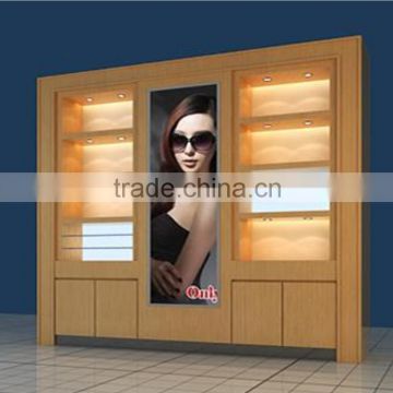 china made wood glasses display shelf with LED light