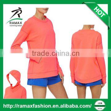 Ramax Custom Women Running Crewneck Pullover Sweatshirt With Fully Removable Hood