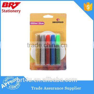 set of 5 pcs glitter glue with shining color