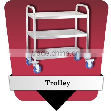 Stainless steel round tube 3-tier trolley