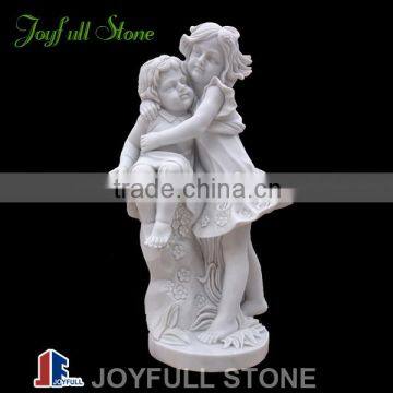 Boy and Girl Marble Child Sculpture Statue