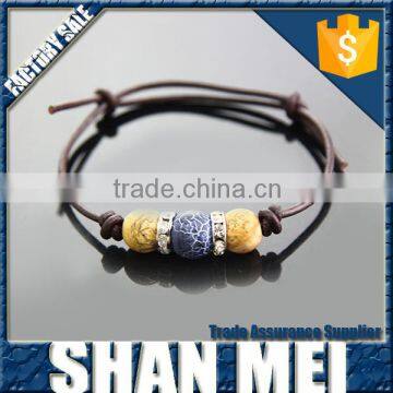2016 Fashion Unique Charmed Customized Handmade Bead Leather Bracelet photo-2
