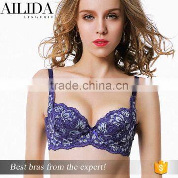 TOP Grade Breathable Bra Customized Logo Embroided Padded Ladies Romantic Bra
