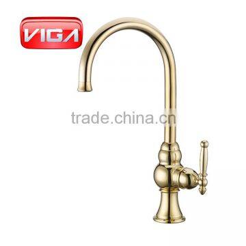 Classic design sink mixer gold plating kitchen mixer cold hot water kitchen faucet