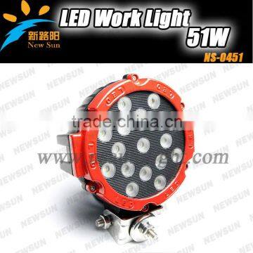 51W c ree led work light led working lamp for offroad vehicles tractors trucks atv utv suv 4wd camping lamp