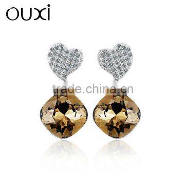 OUXI 2015 new design jade earring &ouxi earrings made with Crystal Y20158