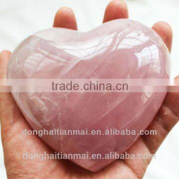Hot Sale Natural Rose Quartz Crystal Heart for Wedding Gifts