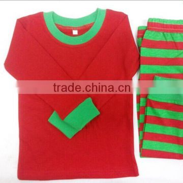 2016 in stock supply christmas pajamas,wholesale 100% cotton red and green strip family christmas pajamas