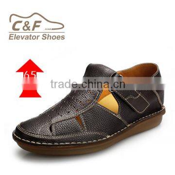 2016 summer height increasing genuine leather men sandals