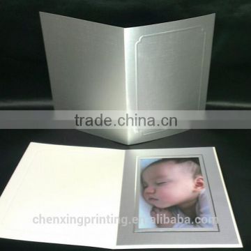 4x6 vertical photo card frame baby wedding graduation folding silver Paper Photo Frame