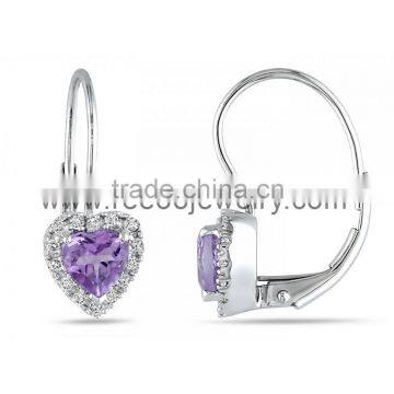 Small heart shaped earrings silver 925 earrings