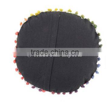 Indian Suzani Round Floor Pillows Cotton Ethnic Uzbek Embroidered Cushion Cover Boho Throw photo-5