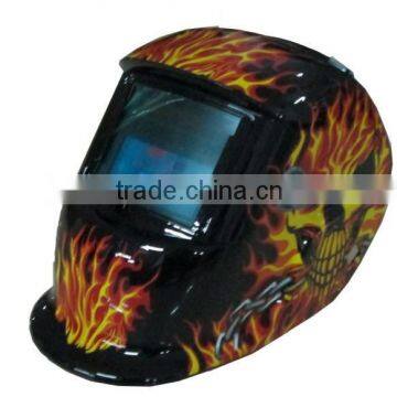 Painted with skull flame custom auto darkening welding mask