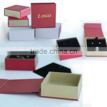 2016 Custom simple kraft paper jewelry box / kraft brown square cardboard jewellery boxes for jewellery hot sale