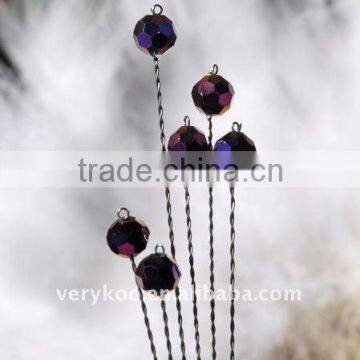 Purple Rainbow Glass Crystal Florist Stems Wires FCK-11817