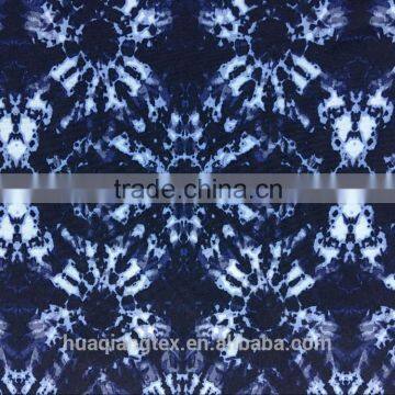 Blue Flower Print 4 Way Stretch Fabric for Beach Short Swimwear photo-4