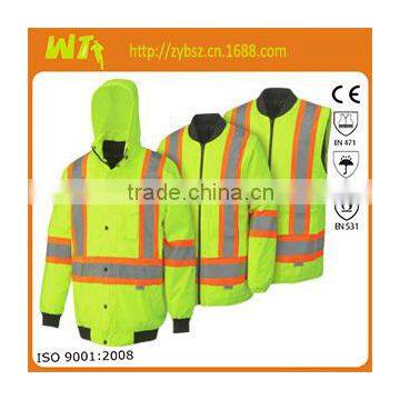 100% polyester EN20471/343 waterproof winter jacket parka reflective life safety waterproof jacket parka