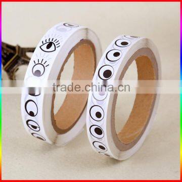 Cartoon Eyes Deisgn Decorative Black Printing Stickers in Roll photo-3