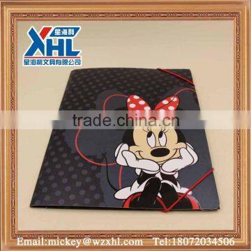 cartoon with a bow frosted pp A4 file folder with elastic band