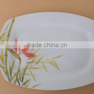 cheap bulk porcelain fish plate ceramic rectangular dinner plate & dish stock OTH011