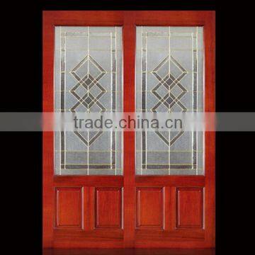 2014 Waterproof double leaf swing copper glass doors