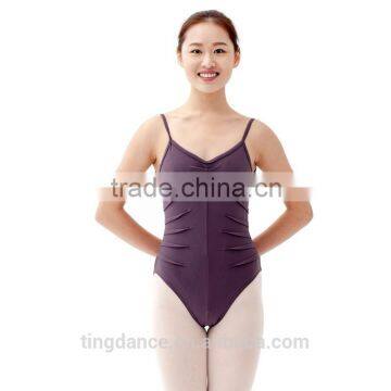 2015 new camisole front folded high back cotton women adult leotard