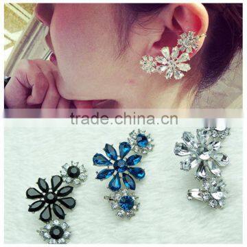 Diamond jewelry flower ear cuff wholesale fashion jewelry