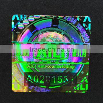 True color 3D Tamper Evident Hologram sticker