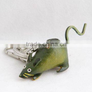Handmade Leather Mouse Key Chain photo-3