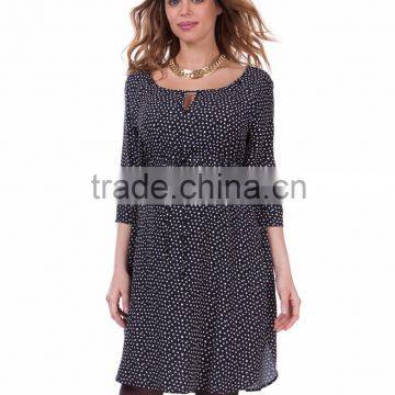 Textured Fabric Maternity Clothes Pregnant Women O-neck photo-2
